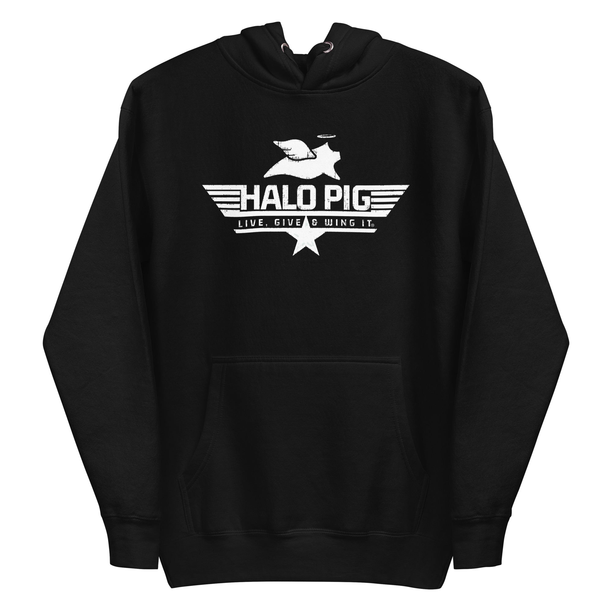 Halo Pig "Wing-Man" Men's/Unisex Ring-Spun Hoodie