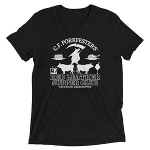 C.F. Porkfester's "Red Leather Supper Club" Men's/Unisex Tri-blend Tee