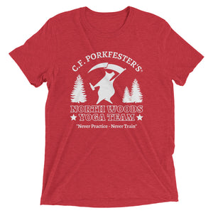 C.F. Porkfester's "North Woods Yoga" Men's/Unisex Tri-blend T-Shirt