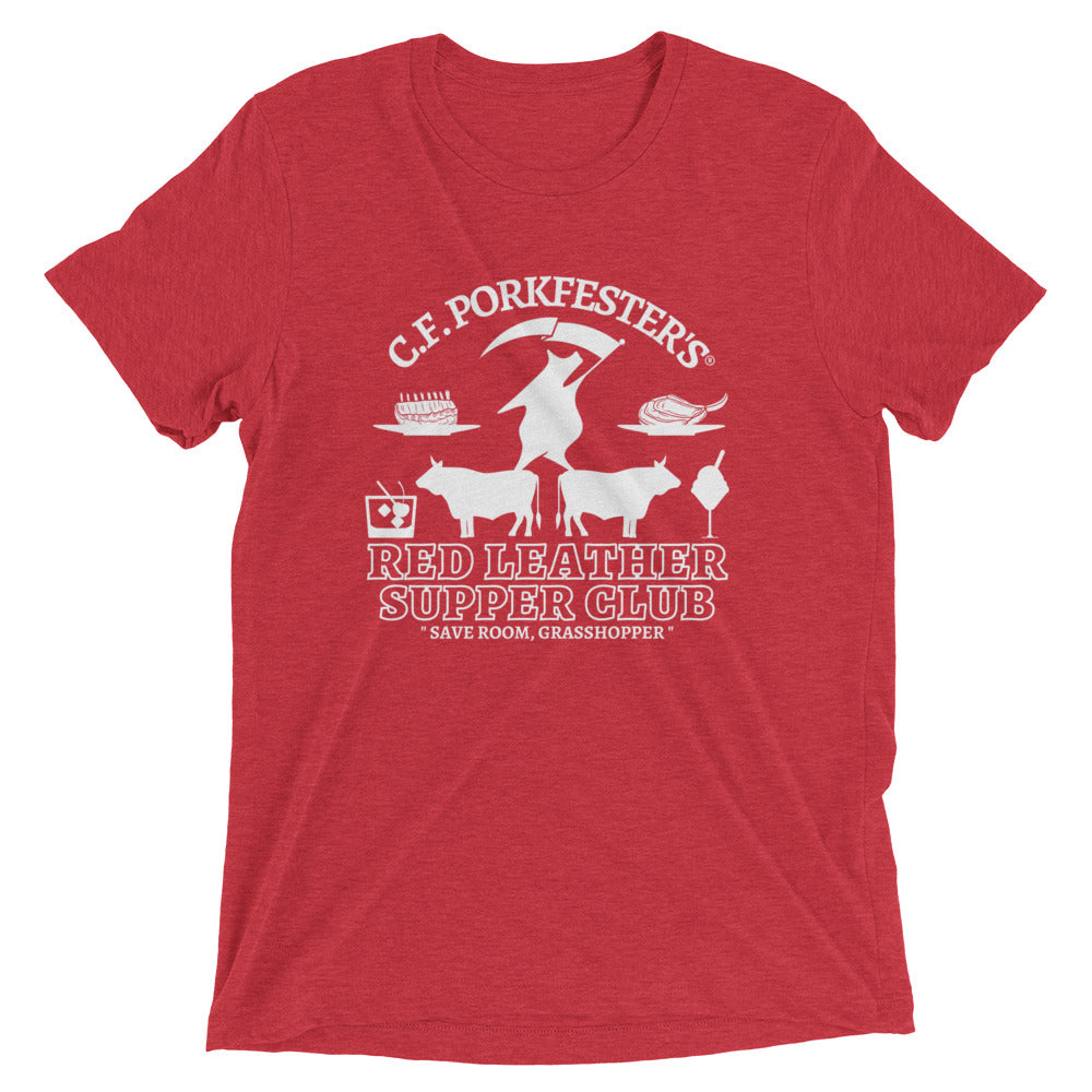 C.F. Porkfester's "Red Leather Supper Club" Men's/Unisex Tri-blend Tee